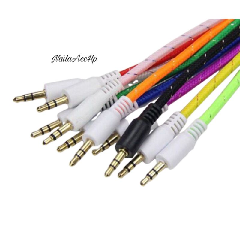 KABEL AUX KE HP KABEL AUX SPEAKER KABEL AUX 2IN 1 KABEL AUX DI MOBIL AUX KABEL 1METER