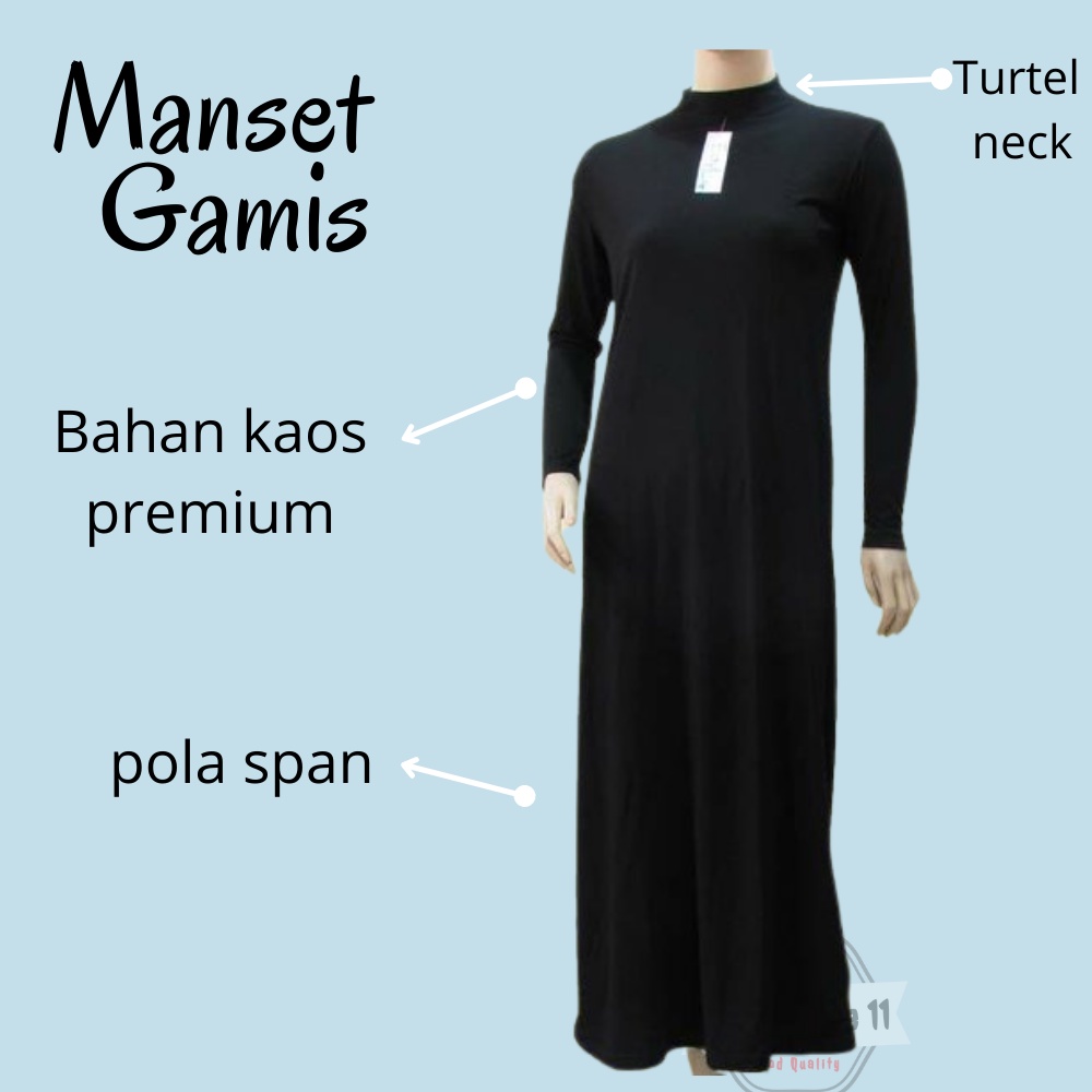 MANSET GAMIS LENGAN PANJANG BAHAN KAOS TEBAL INNER DRESS LENGAN PANJANG PREMIUM