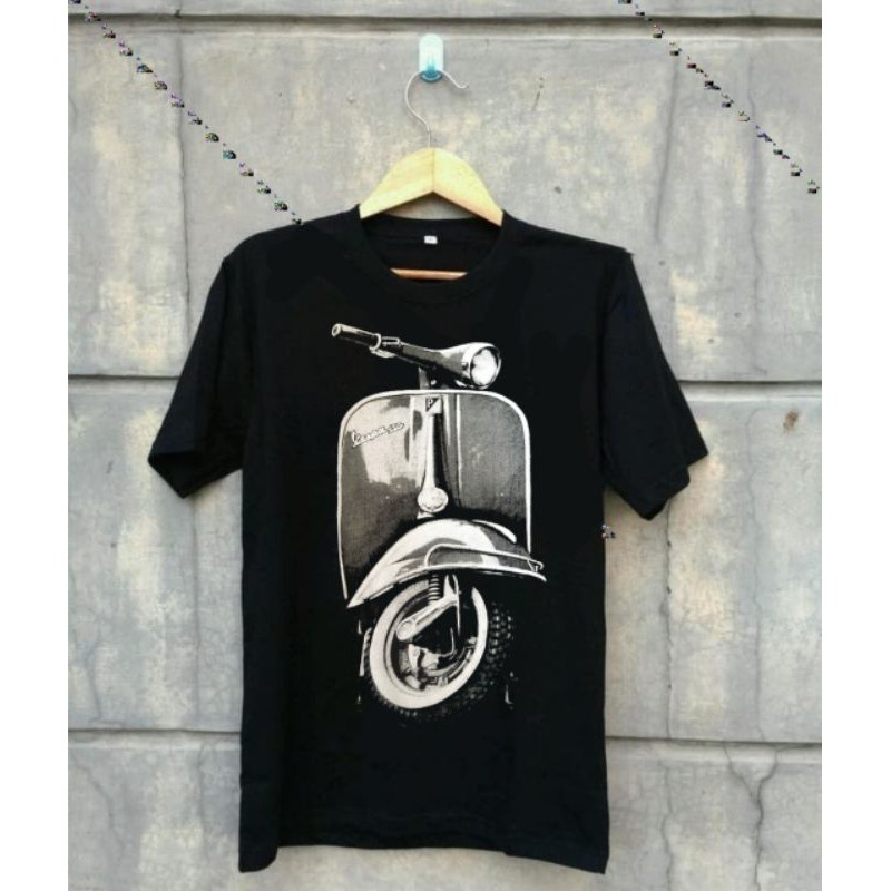 Baju Kaos T-shirt Pria Vespa Hitam Terbaru Distro Lengan Pendek Motif Sablon Bergambar clim togeder  kaos Samurai Jepang