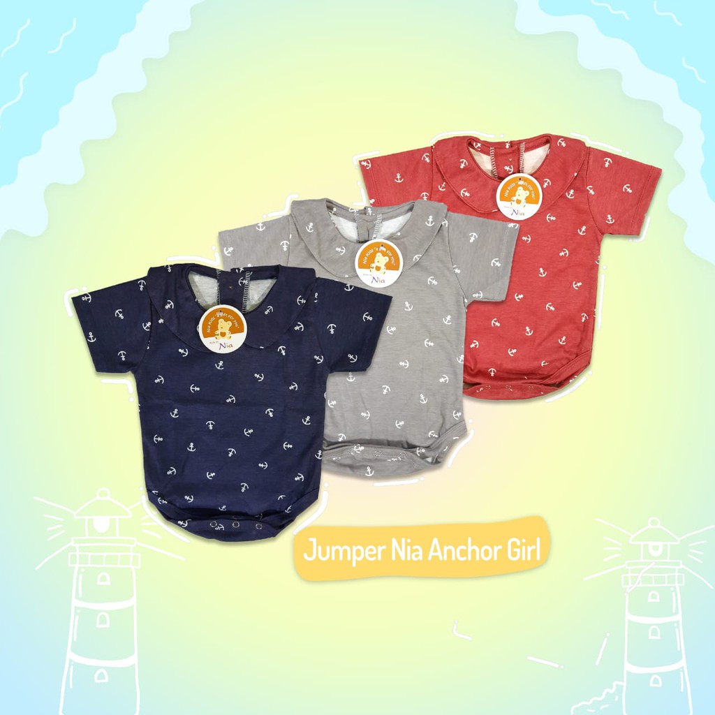 NEW SALE!!! Jumper Nia Girl Premium Anchor Series - Jumper Bayi Girl Nia Anchor - Jumper Pendek Bayi