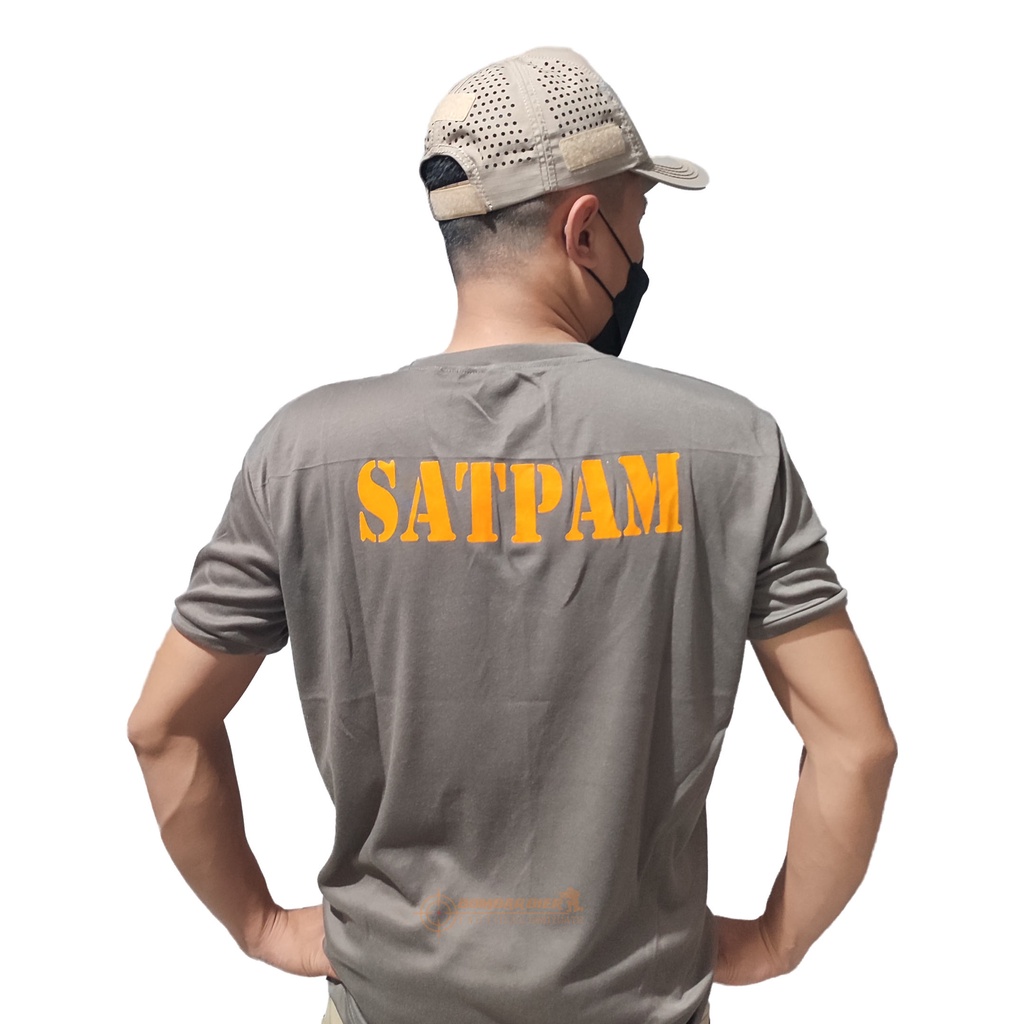 Kaos Pria daleman Satpam Security Satpam kaos security terbaru baju kaos dalaman satpam security coklat Kaos Krem Satpam Security Terbaru murah