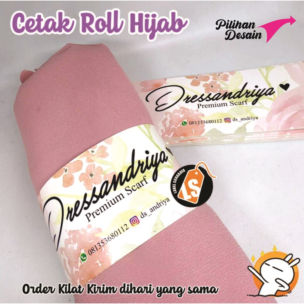 

CUSTOM ROLLER HIJAB | Roll Hijab | Roller Jilbab | Label Pengikat Kerudung 20cm