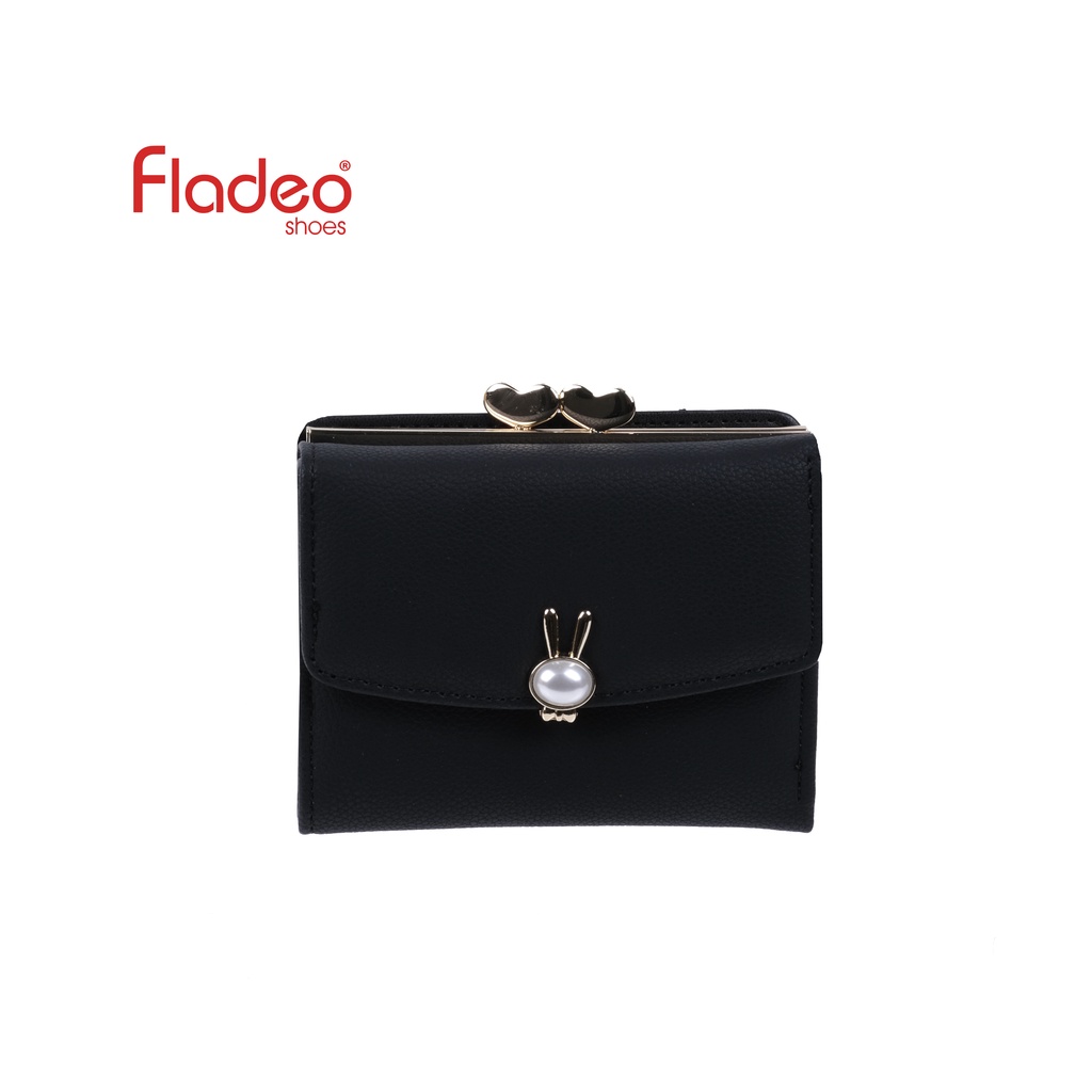 Fladeo H21/QD188-DH/Dompet Lipat Mini Wanita [ Compact Wallet ] - Black