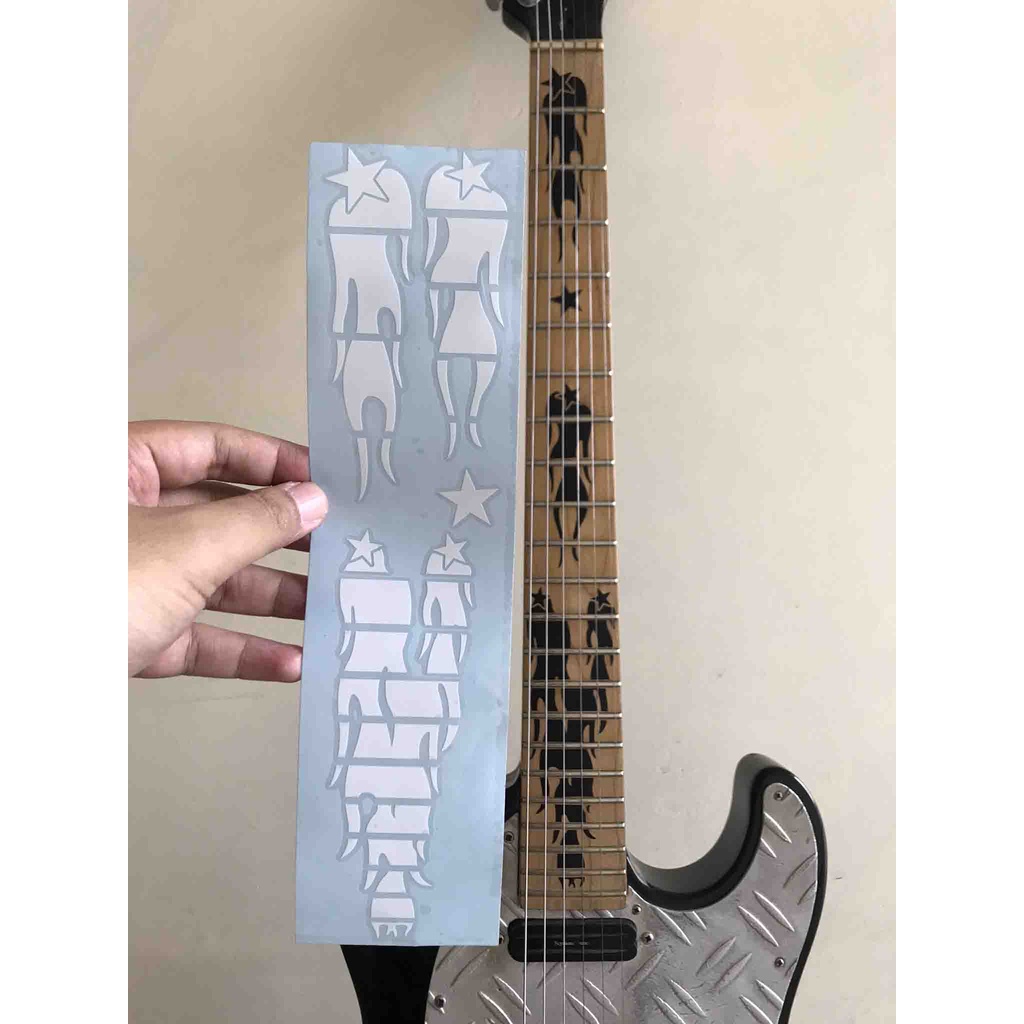 

Flaming Star Sticker Inlay Bintang Membara Fingerboard Guitar Bass Electric Acoustic Fretboard Gitar Akustik Elektrik klasik Nylon Hollow Body Deluxe