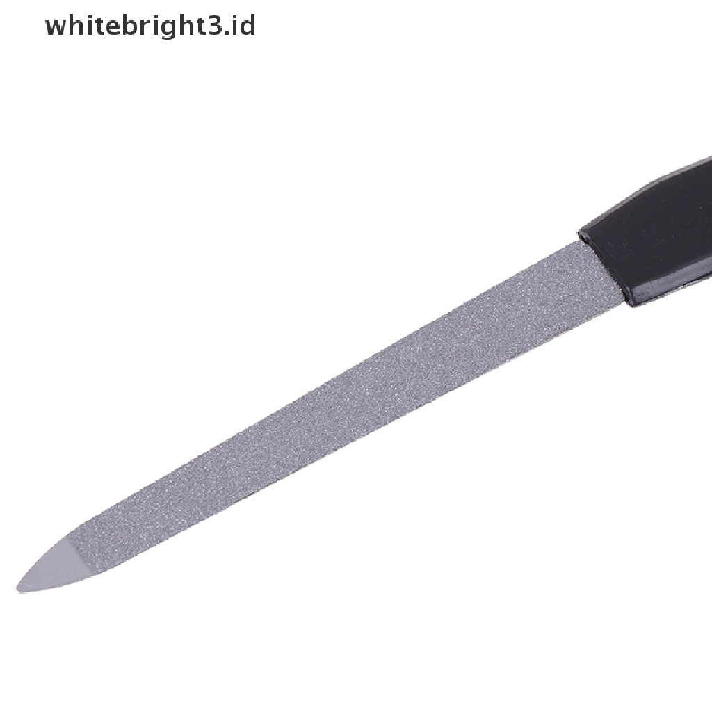 (whitebright3.id) 1pc Kikir Kuku Dua Sisi Bahan Stainless Steel Untuk Manicure / Pedicure