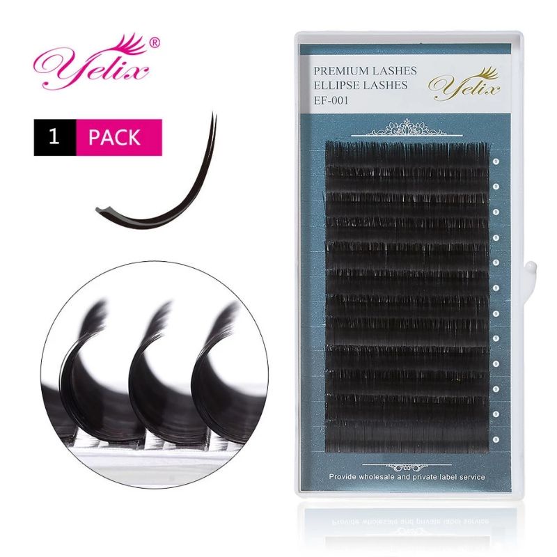 Yelix Ellipse (12 Rows) Yelix Ellipse Premium eyelash extensions (LEMBUT BANGET) bulu mata cetar soft