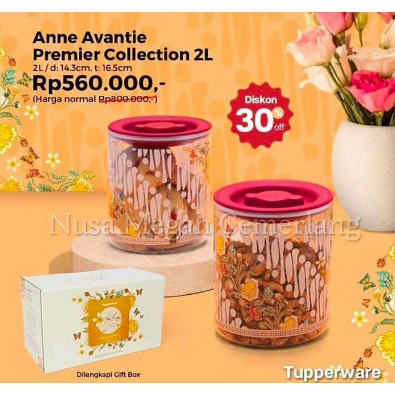 Toples set Premier canister Anne Avantie Tupperware isi 2
