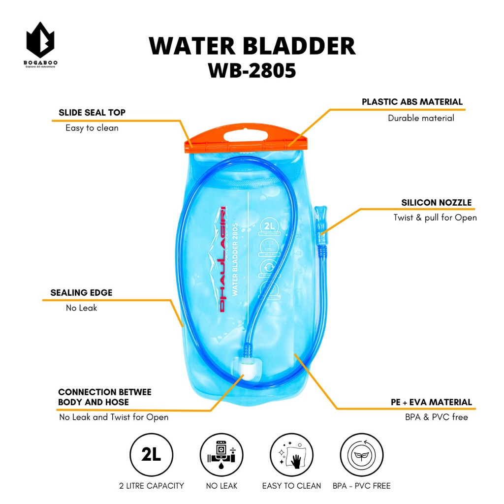 BISACOD - Dh waterbladder 2805 dhaulagiri - waterblader - water blader - waterblader dhaulagiri - kantong air minum 2 L - TEMPAY MIUM SEPEDA - BISA BAYAR DITEMPAT