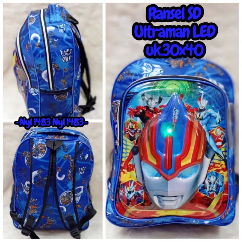 Tas Ransel Anak Laki-laki LED ULTRAMAN// Tas Anak Sekolah SD// Tas sekolah murah real pict