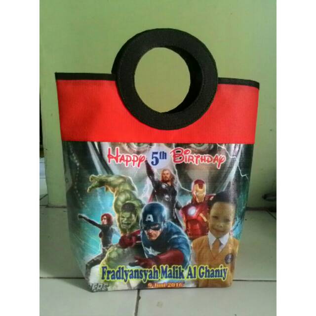 

goodie bag ultah pegangan bulat custom