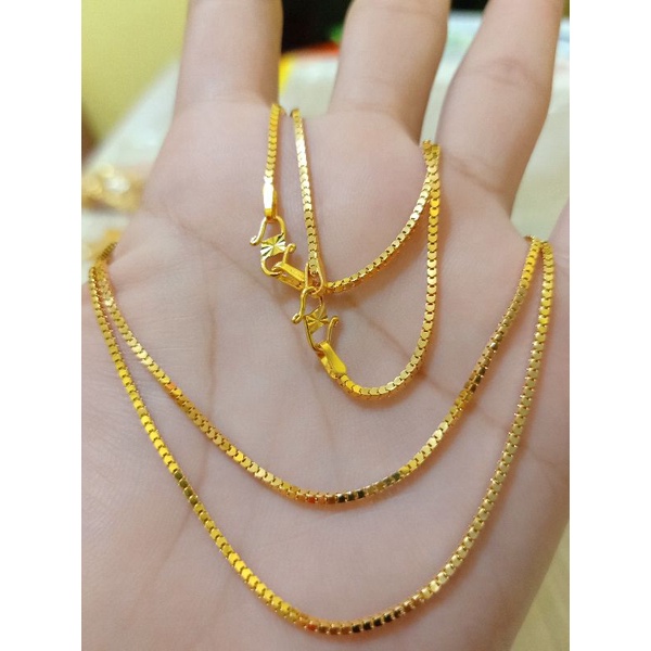 KALUNG ANAK MILANO KACA IMPORT PERAK 925 LAPIS MAS 24K