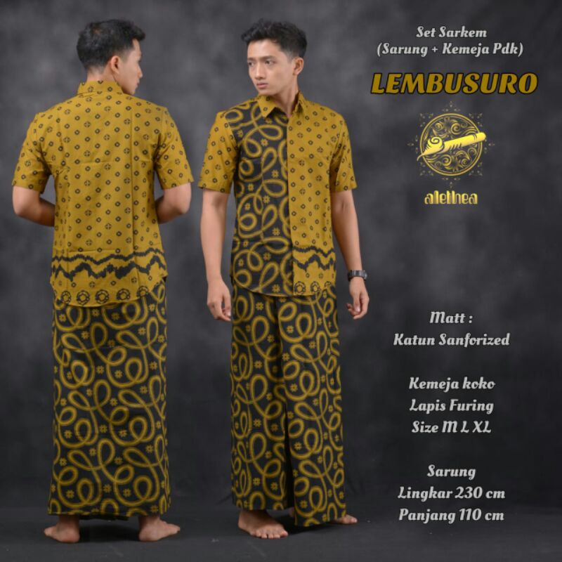 Batik Solo Set Sarkem Kemeja Pendek Lembusuro