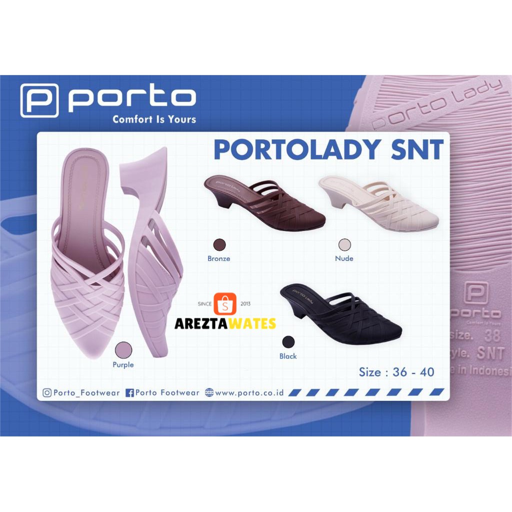 Sandal heels wanita karet porto SNT