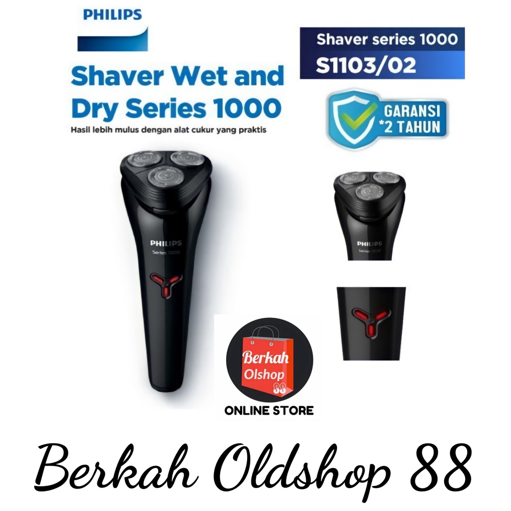 Berkah Oldshop 88 - PHILIPS Shaver S1103/02 series S1000 Alat Cukur S1103