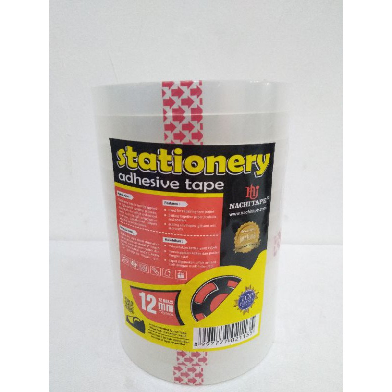 Lakban Plakban Isolasi Nachi OPP Packing Tape 0.5 inch 12mm 72yard Bening Asli Termurah