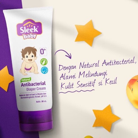 Sleek Baby Antibacterial Diaper Cream 80ml / Cream Ruam Popok