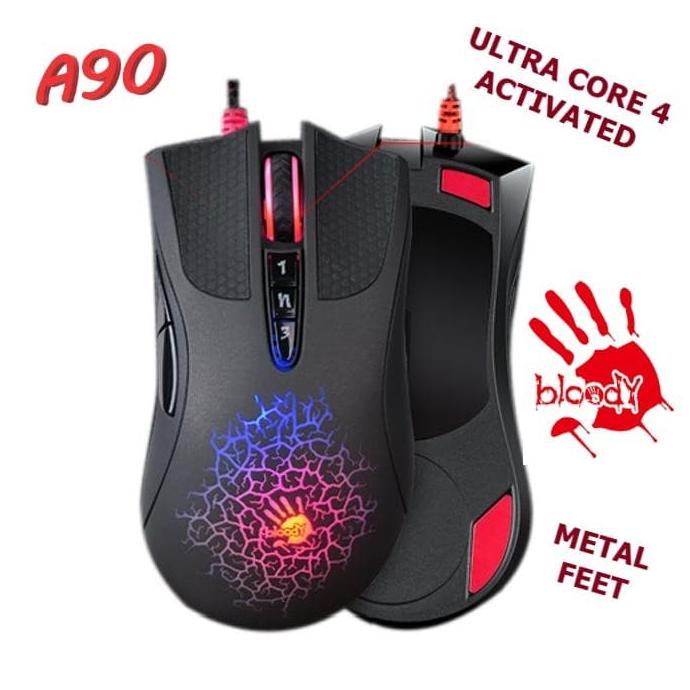 BLOODY A90 GAMING MOUSE - Activated Ultra Core 4 w/ Metal Feet