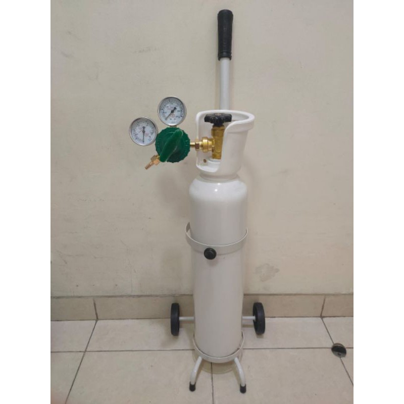 tabung oksigen untuk packing ikan + regulator + trolley