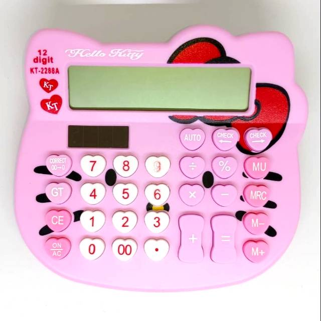 KARUNIA JAM - KALKULATOR HELLO KITTY KT-2288 TERMURAH KALKULATOR DAGANG / KANTOR / MEJA