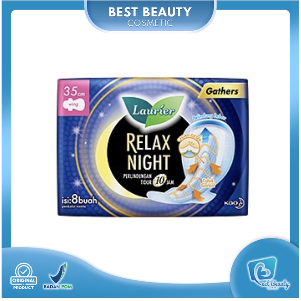 ★ BB ★ LAURIER Relax Night Pembalut 30cm 35cm 40cm | Laurier Pembalut Malam