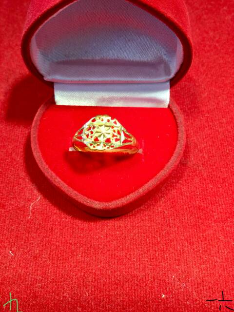 Cincin No 19 anak dan dewasa emas asli kadar 700 70% 22 1 satu 2 dua gram gold model ukir selisih rantai cantik