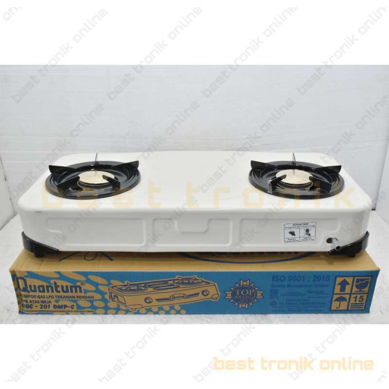 Kompor Gas Quantum 2 Tungku QGC-201 DMPC Burner Kuningan Bahan Tebal Berkwalitas