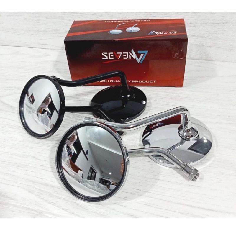 SPION VESPA HONDA YAMAHA SUZUKI KAWASAKI SPION BULAT KROM CHROME/HITAM universal all motor matic bebek motor besar