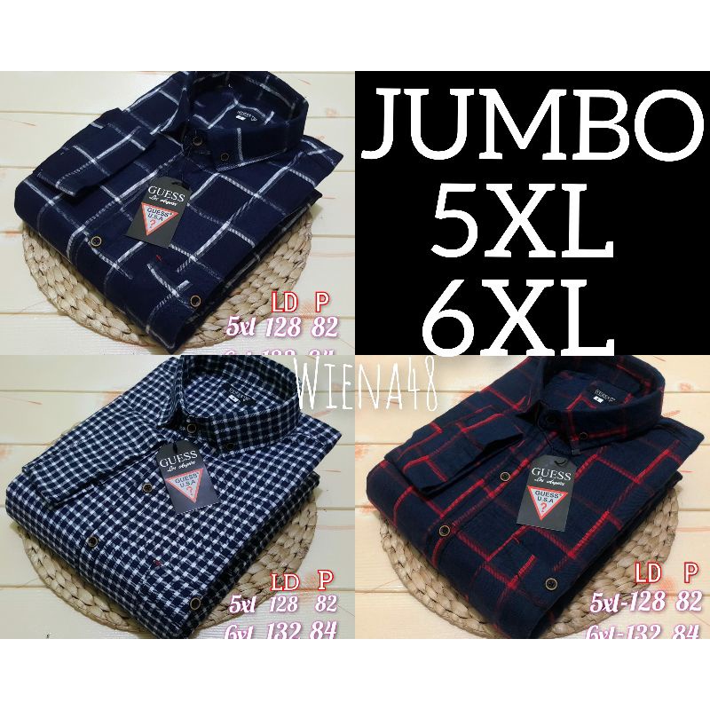 KEMEJA FLANEL JUMBO KEMEJA FLANEL OVERSIZE 5XL - 6XL