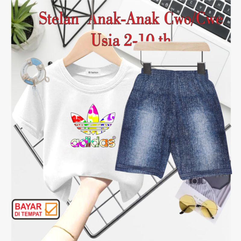 ((IB))SETELAN ANAK2 UNISEX SEMI JEANS/4D1D4S DIGITAL SABLON