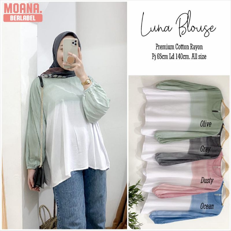 Blouse rayon oversize blouse oversize rayon kemeja oversize rayon / blouse rayon jumbo / Luna