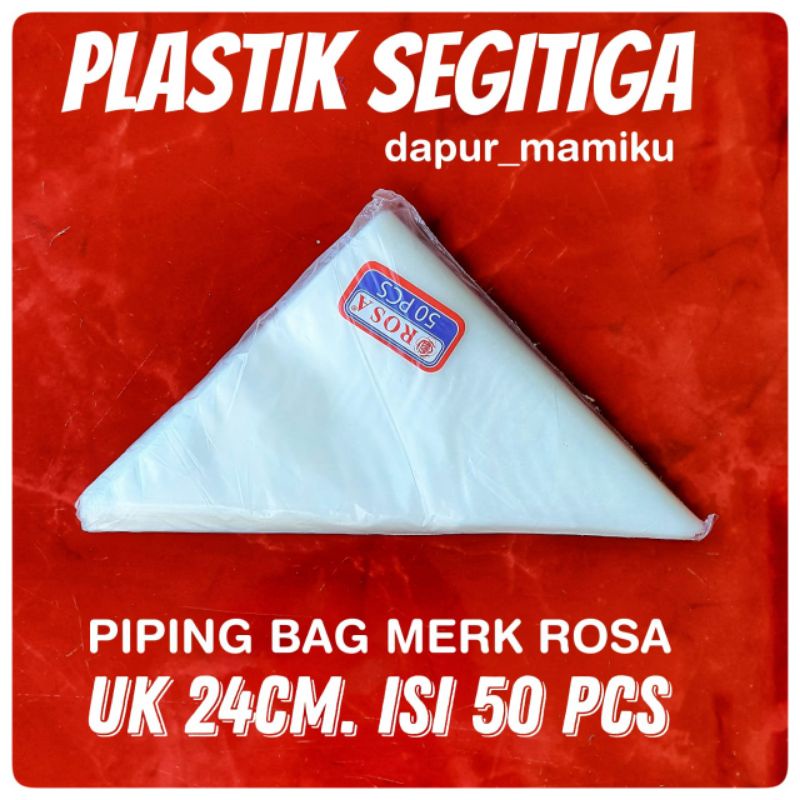 DAPURMAMIKU Contong Rosa Plastik Segitiga Tebal Piping Bag Plastik Adonan Penghias Kue