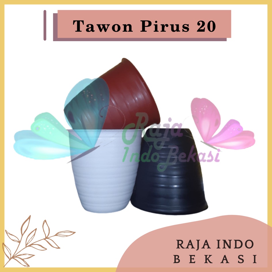 Rajaindobekasi Pot Ruby Pirus 20 Putih Hitam Merah Bata Pot Tawon Pirus Tirus 18 20 21 24 25 Cm Grosir Murah