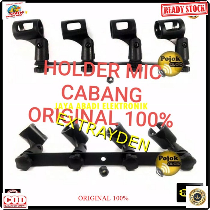 G176 Krezt Holder stand mic CABANG 4in1 mik standing ahnger dual dua import asli dobel tiang microphone mikrophone acecoriss pegangan gantungan universal G176  BISA SEGALA JENIS MICROPHONE DAN STAND MIC G176