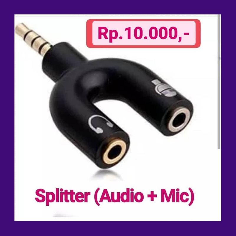 SPLITTER AUX AUDIO + MIC