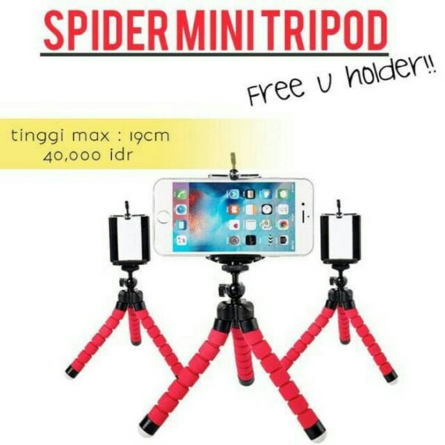 Tripod Spider Flexible plus Holder U / Gorillpod flexible spider