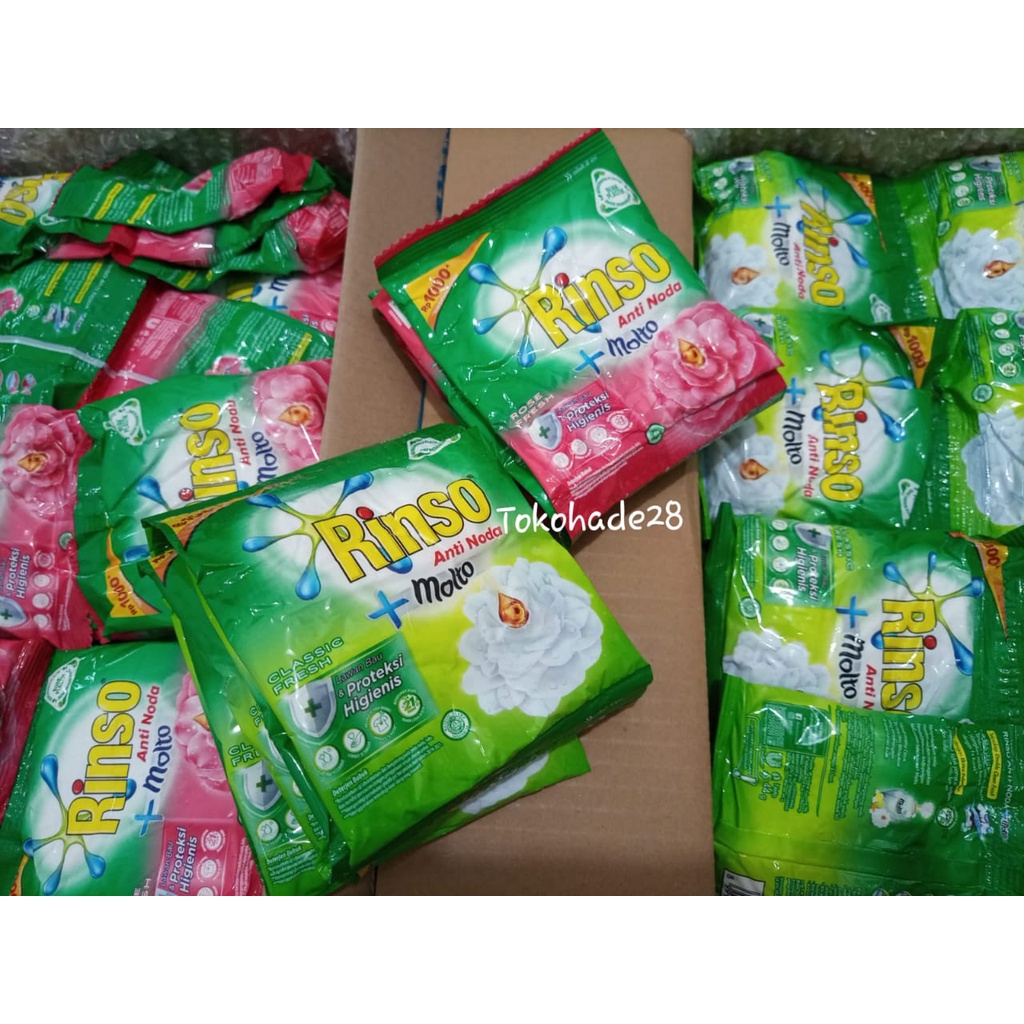 1 RENCENG Rinso Bubuk Anti Noda Plus Molto Detergen Bubuk sachet 40g