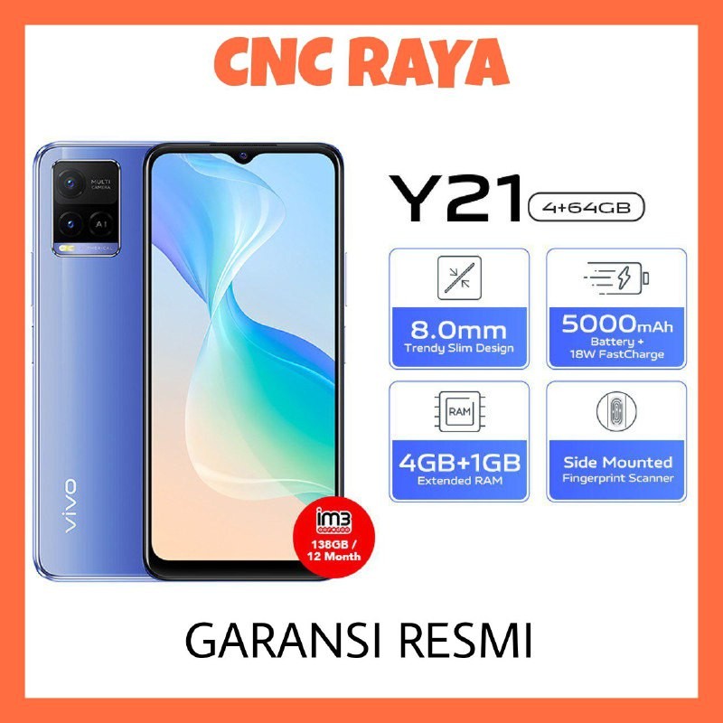 VIVO Y21 4/64GB | GARANSI RESMI