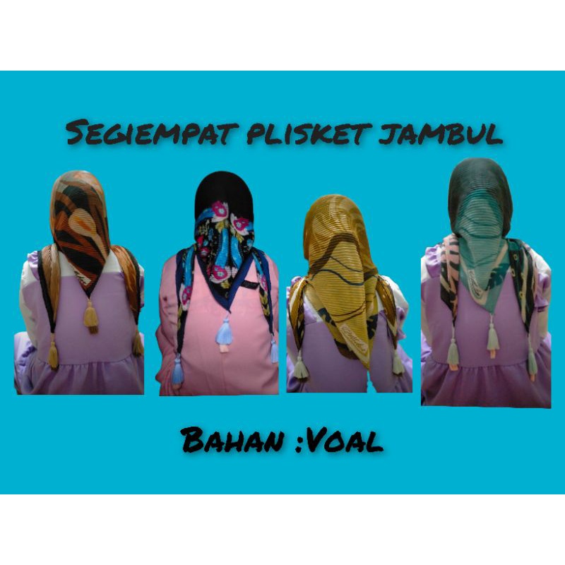 segiempat plisket jambul/segiempat motif