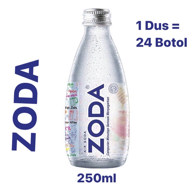 

〖 ZODA 250 ml | 1 Dus = 24 Botol | Minuman Soda Botol Beling Kaca〗