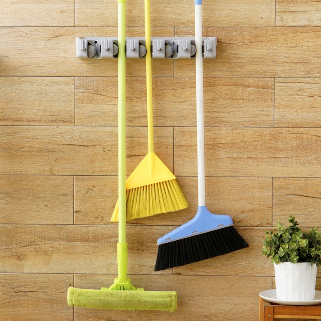✿ MADAME ✿ GANTUNGAN SAPU 5 SLOT / Gantungan Sapu dan Pel / Magic Holder Broom And Mop Hanger