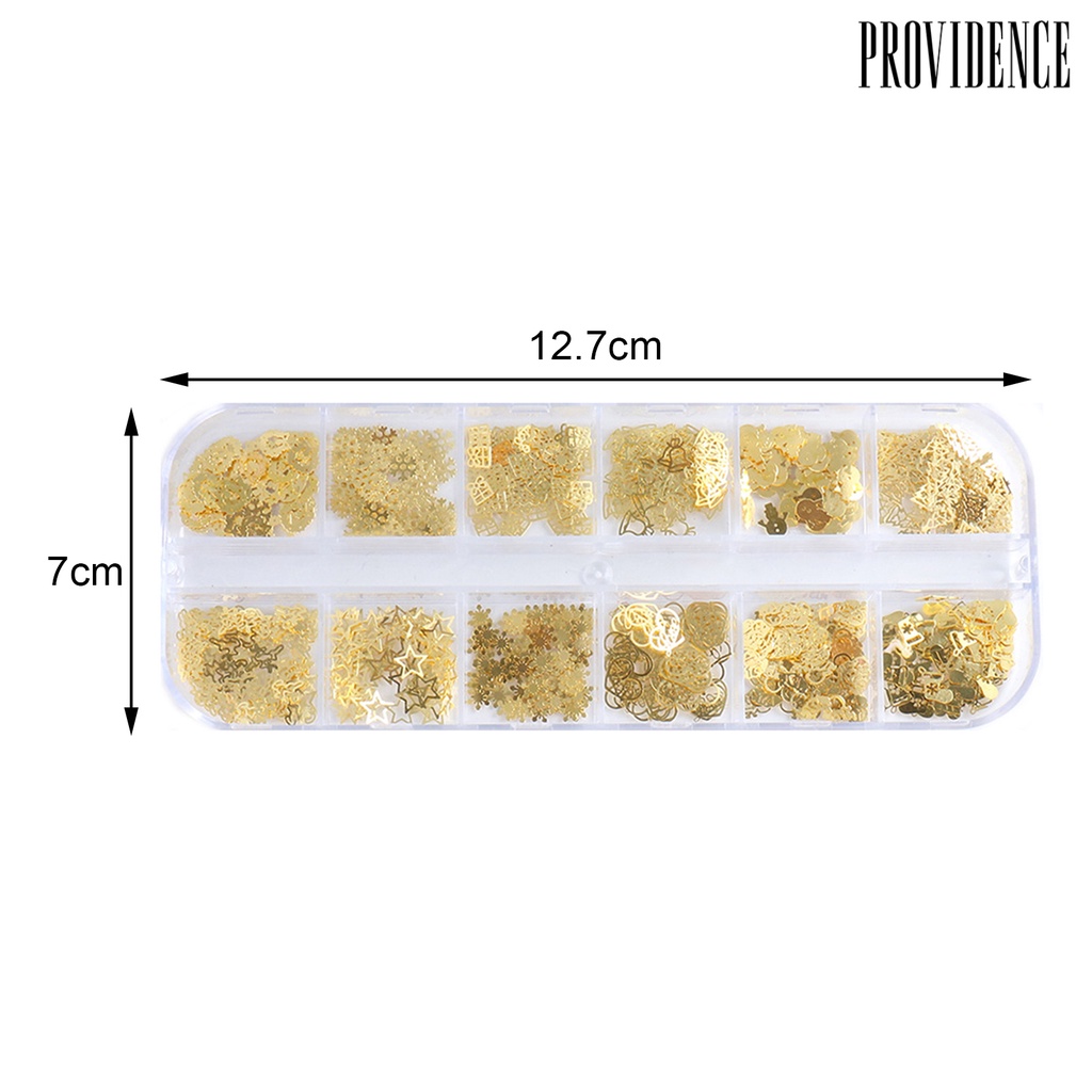 Providence 1 Box Nail Decor Mixed Elk Snowman Snowflake DIY Design Gold Color Metal Nail Art Studs Set for Nail Design