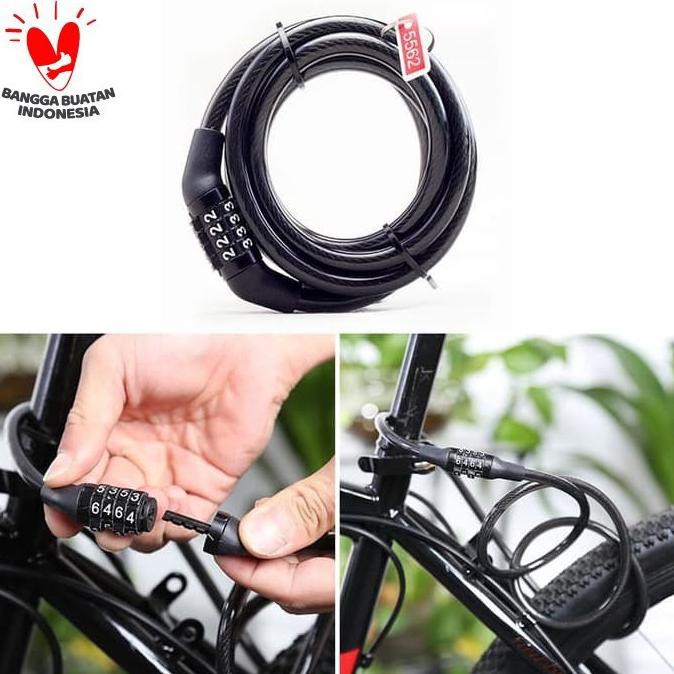 GEMBOK SEPEDA KUNCI SEPEDA GEMBOK RANTAI MOTOR KUNCI MOTOR 4 DIGIT