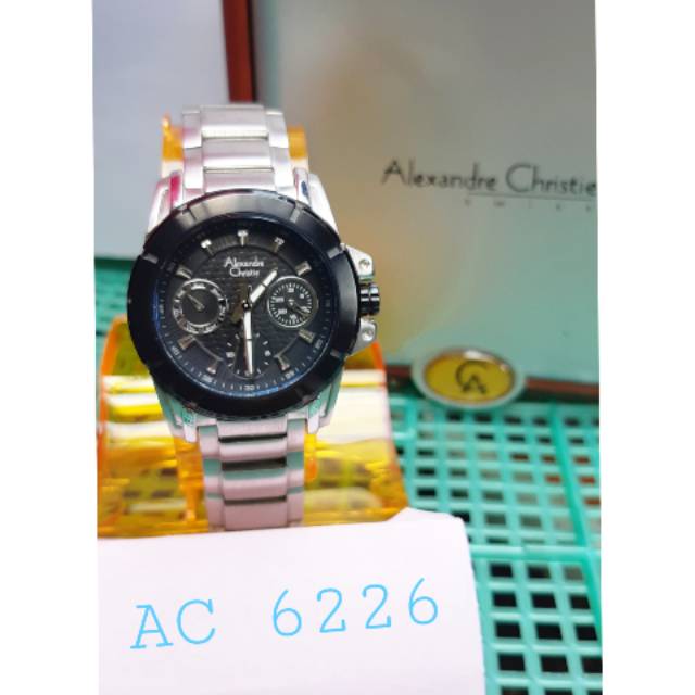 Jam Tangan Wanita Alexandre Christie AC 6226 Crono Silver black