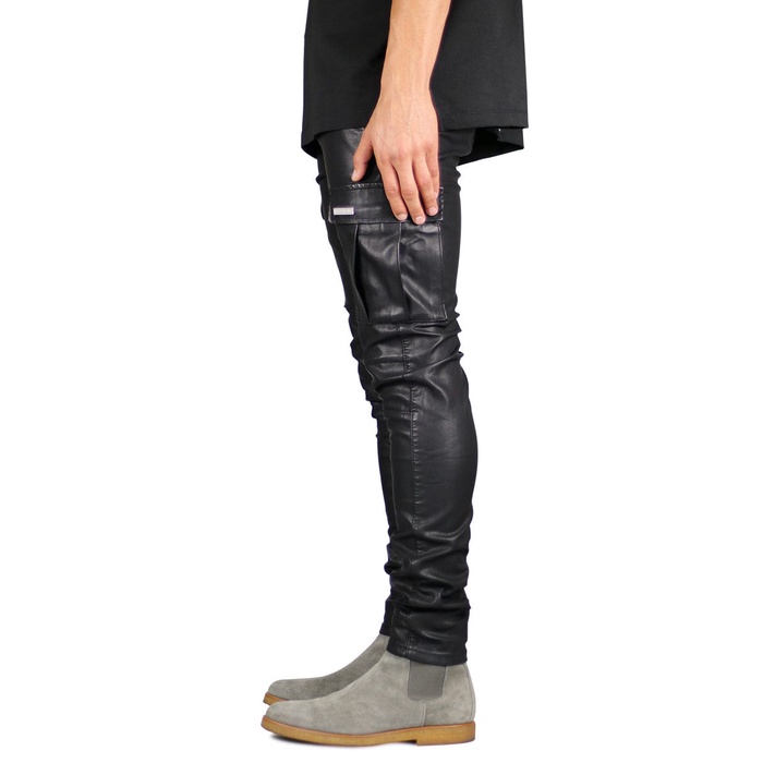 Hyperdenim Black Leather Cargo Pant 100% Original