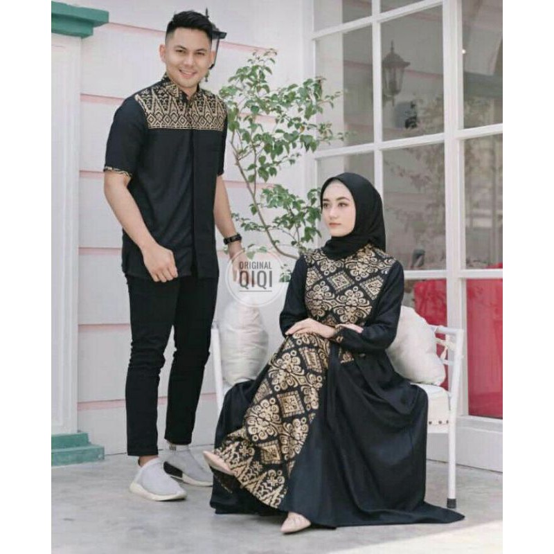 (ADA BAJU ANAKNYA)Couple gamis muslim kombinasi prodo wajik-1