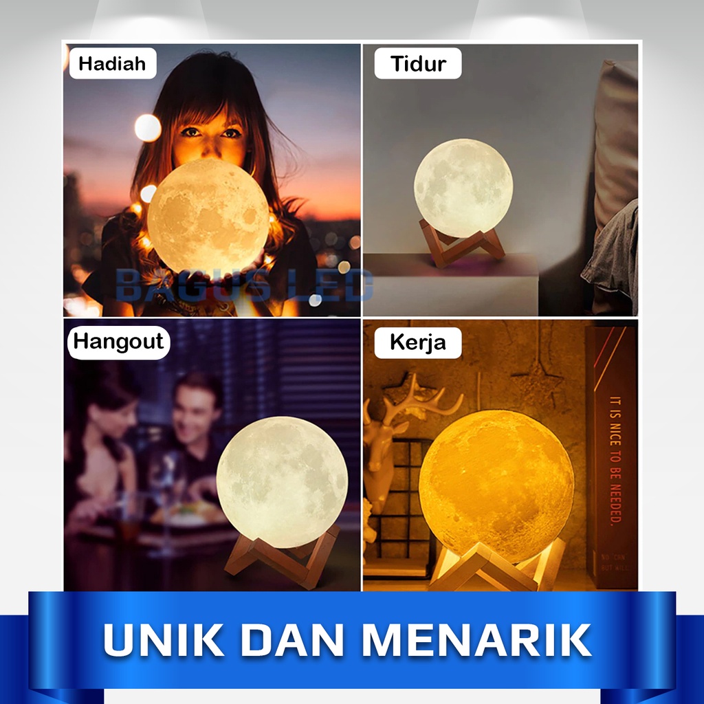 [COD] Lampu Tidur LED Hias Dekorasi Bulat 3D Tumblr Moonlight Lamp