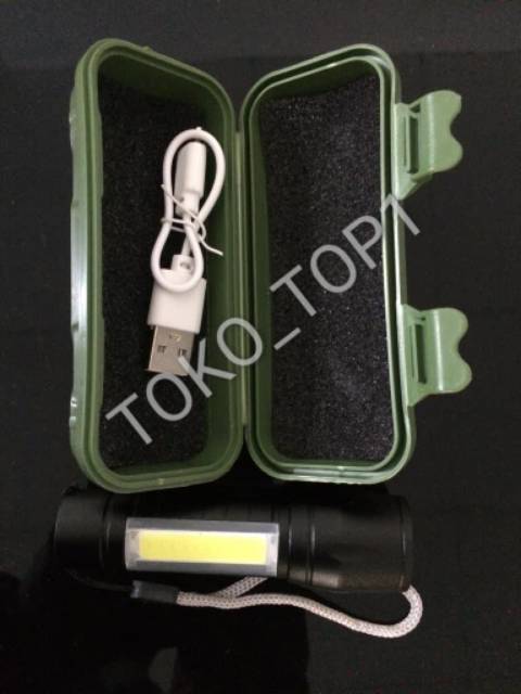 Senter Swat Mini COB Zoom Rechargeable Super Terang