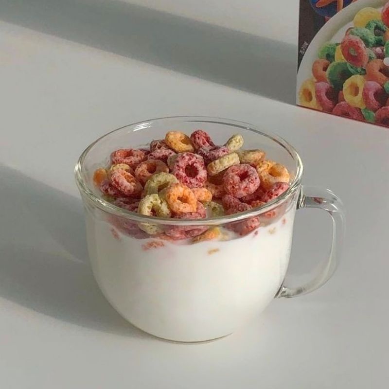 Jual Cereal Mug Kaca Gelas Kaca Besar Cereal Bowl Mug Sereal