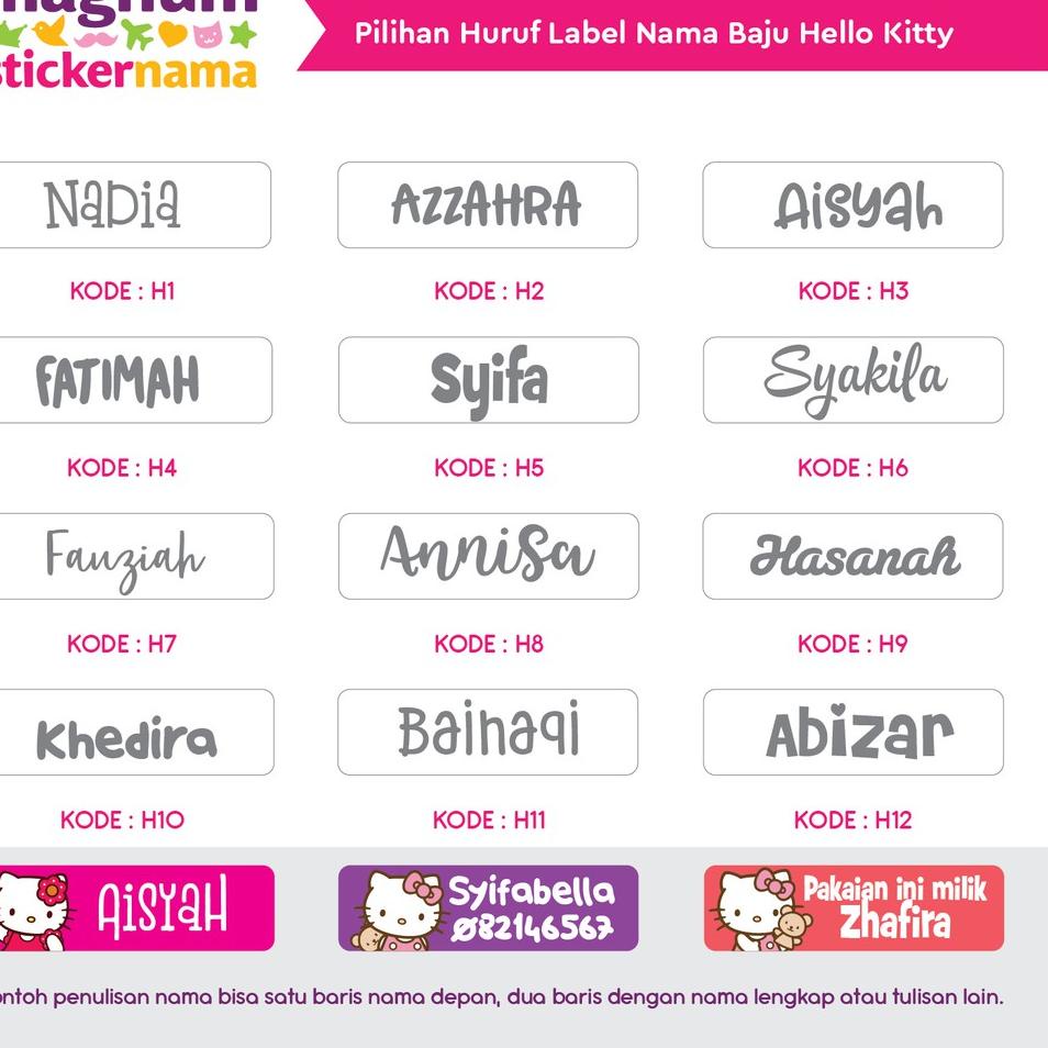 

omlh Label Nama Baju, Label Nama Kain, Label Setrika, Iron-On Label Gambar Hello Kitty ✯➾ '