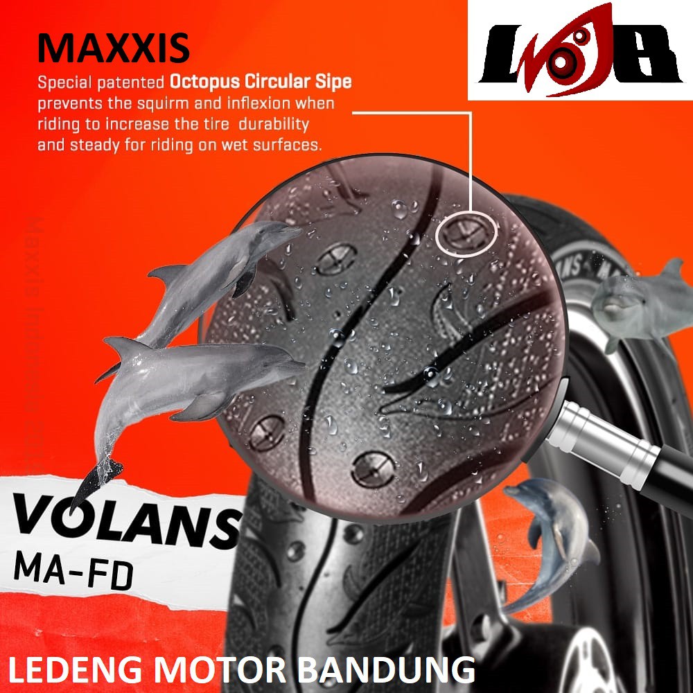 Maxxis 90/80-17 MA-FD Volans Ban Tubeless Moped Tipe Basah Air Hujan